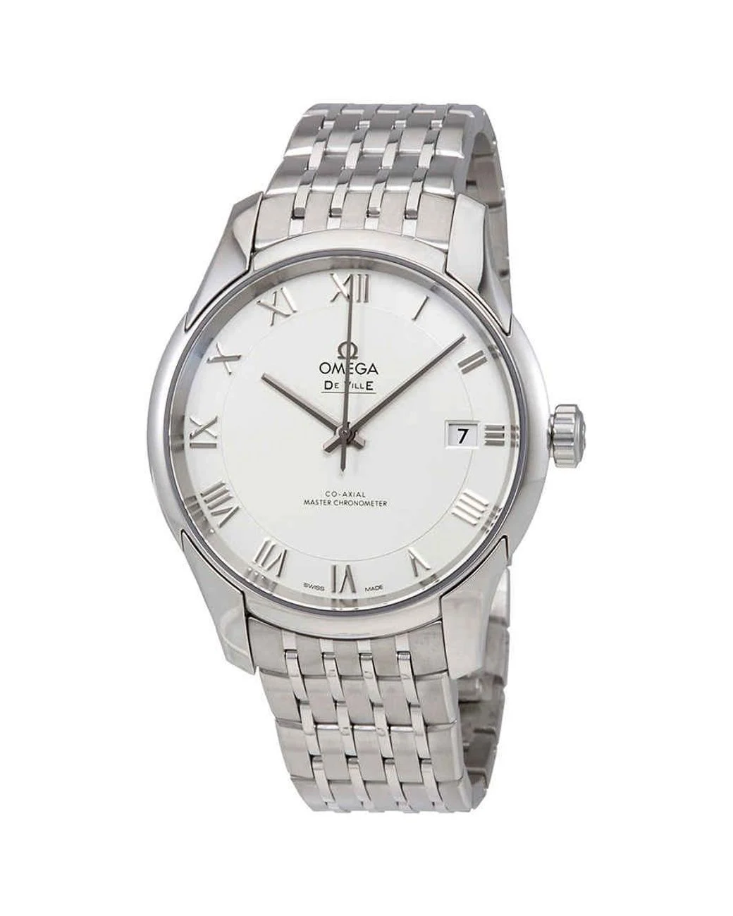 omega-designer-Silver-ToneWhite-De-Ville-Hour-Vision-White-Dial-Stainless-Steel-Automatic-Watch-43310412102001