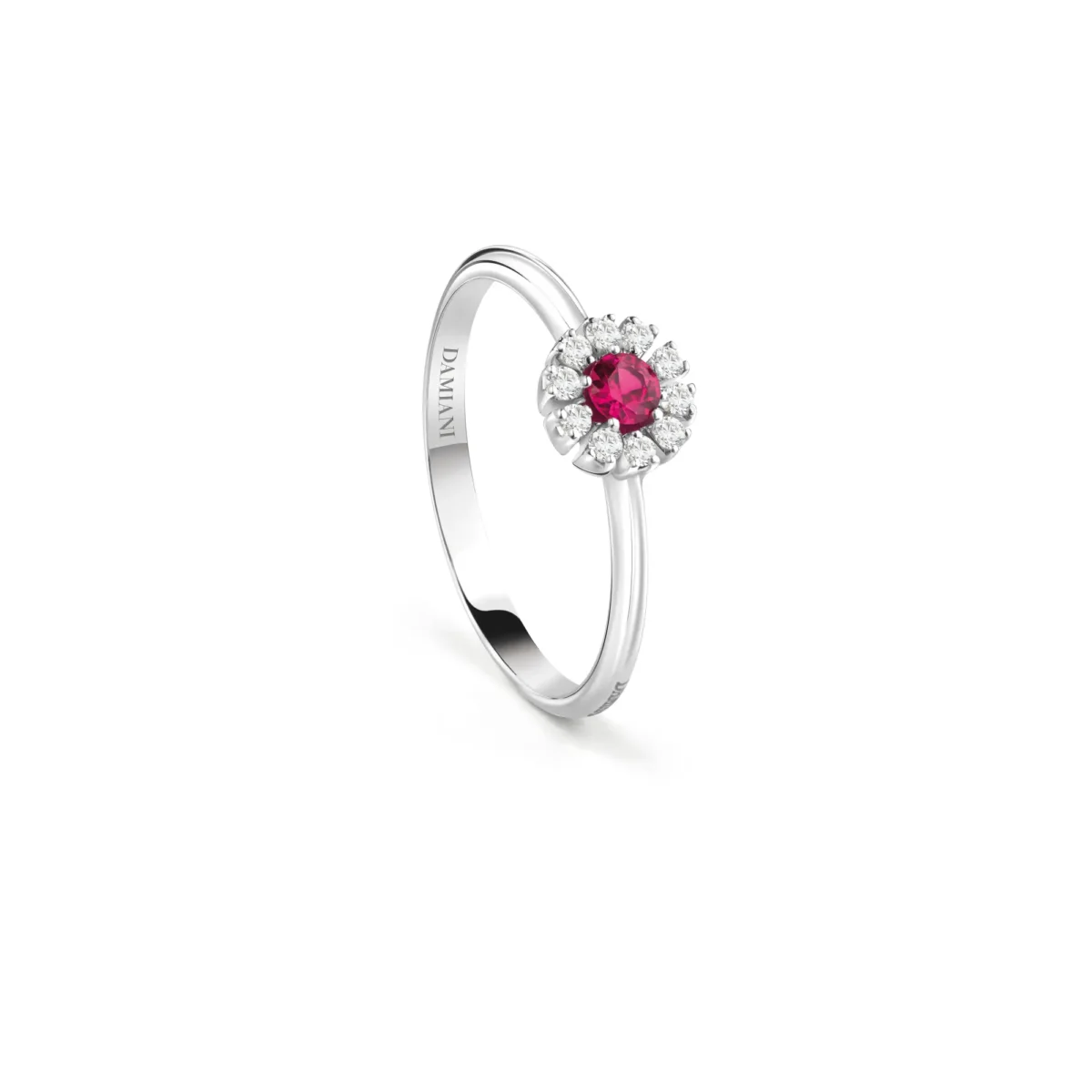 Margherita Ring White Gold With Diamond and Ruby