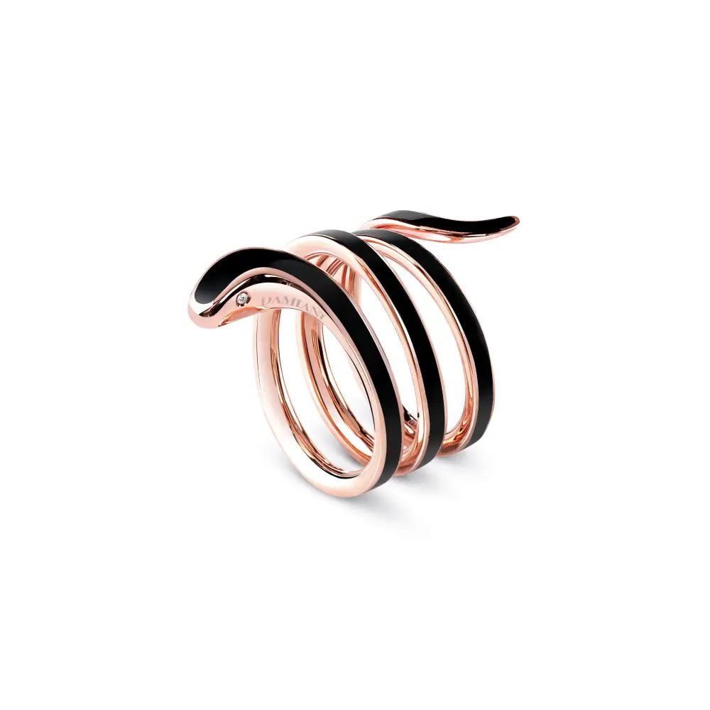 Eden Ring Pink Gold With Diamond and Black Ceramic