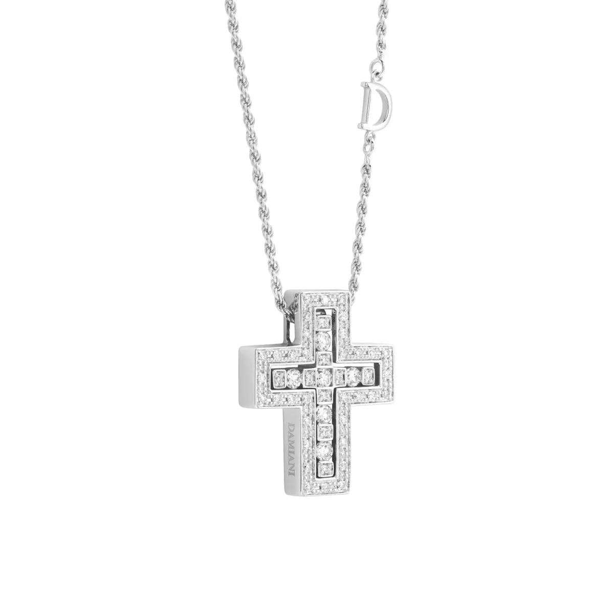 Belle Epoque Cross Necklace White Gold With Diamond