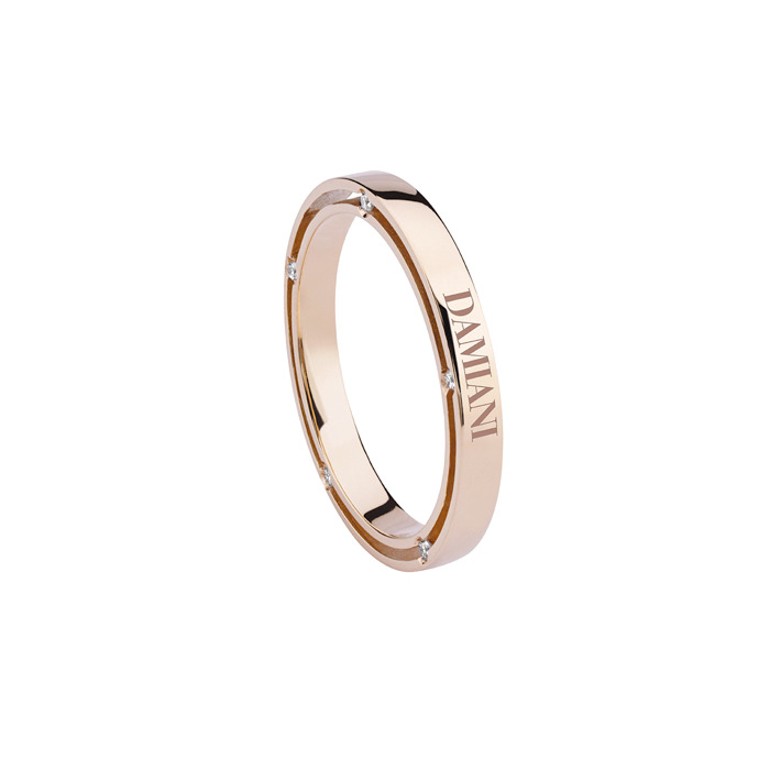 D.Side Ring Pink Gold With Diamond