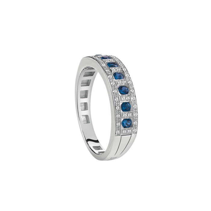 Belle Epoque Ring White Gold With Diamond and Sapphire